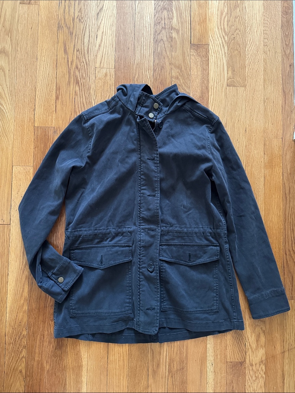 Lucky Brand Women's Navy Utility Hooded Jacket